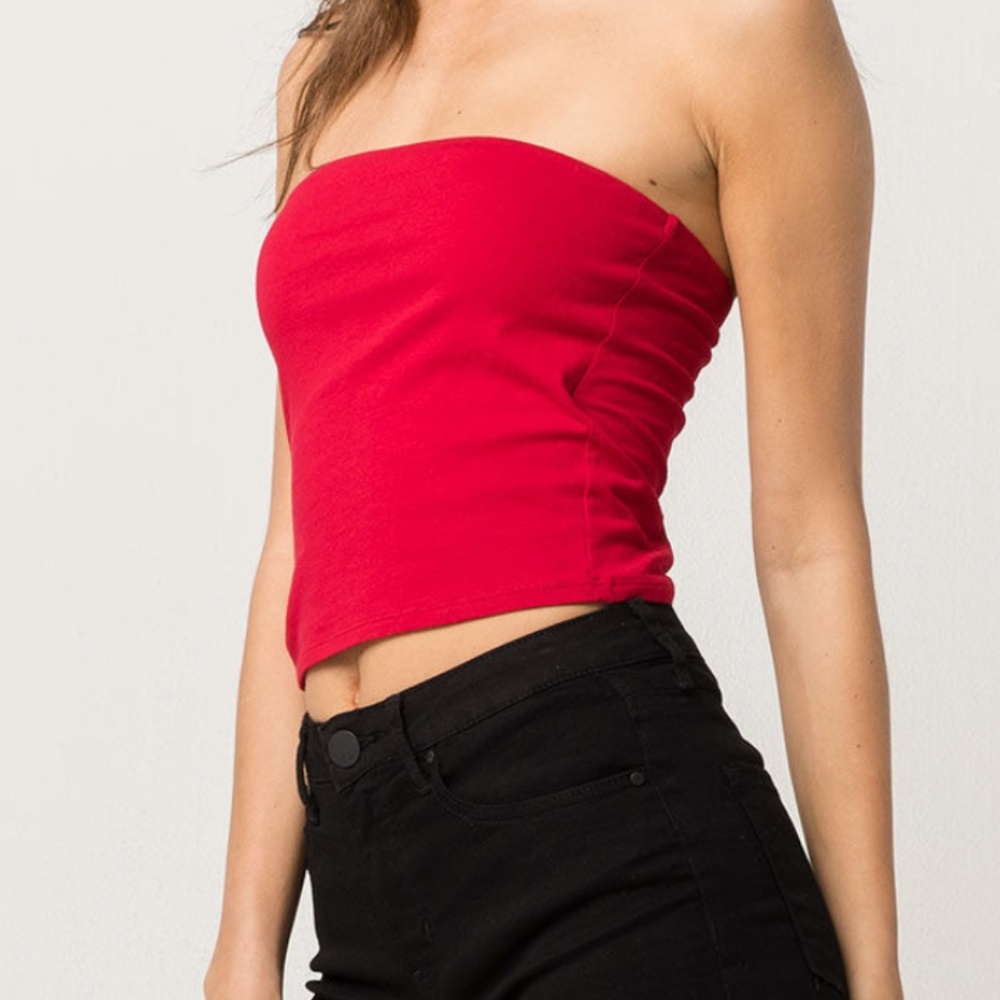 Tillys Bozzolo Red Crop Tube Top